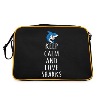 Keep Calm And Love Sharks - Sac Retro - noir/or - Dos