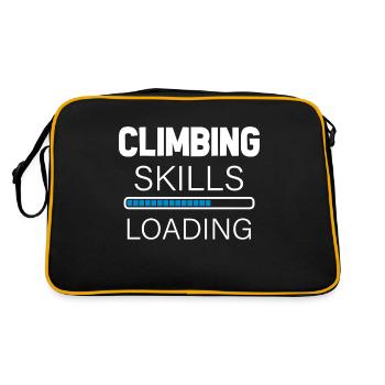 Bergsteigen Bergsteiger Climbing Klettern Berge - Retro Tasche - Schwarz/Gold - Hinten