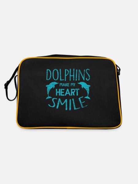 Delfin - Retro Tasche - Schwarz/Gold - Hinten