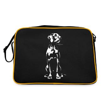 Pudelpointer - Retro Tasche - Schwarz/Gold - Hinten