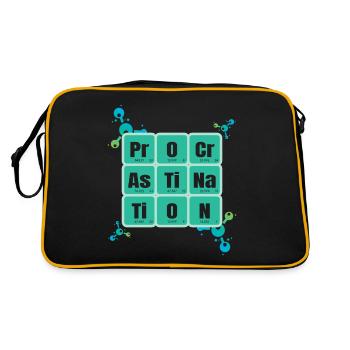 Procrastination Periodic Table Of Elements Design - Retro Bag - black/gold - Back