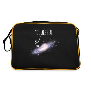 Vous êtes ici galaxie astronomie planète univers - Sac Retro - noir/or - Dos