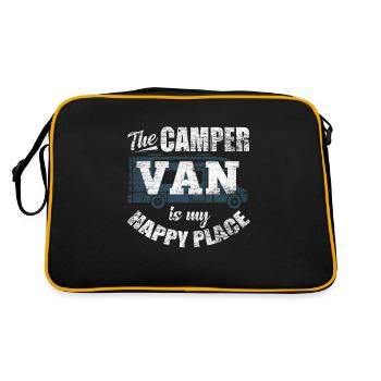 Camper Van - Retro Tasche - Schwarz/Gold - Hinten