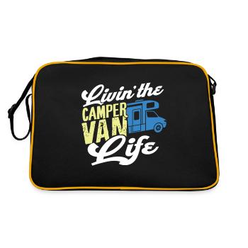 Camper Van - Retro Tasche - Schwarz/Gold - Hinten