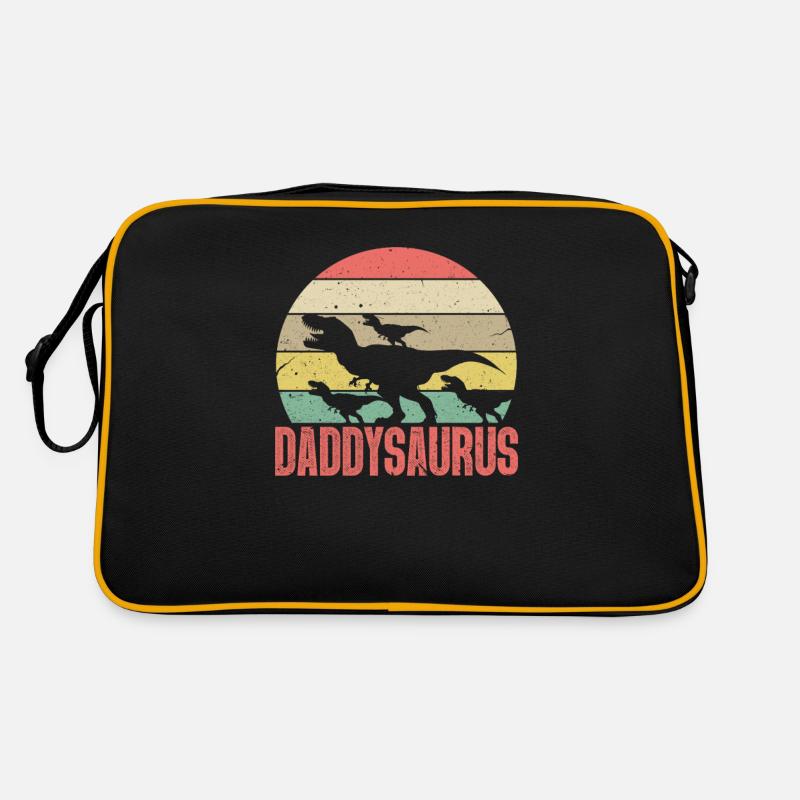 Daddysaurus dinosaur father Retro Bag