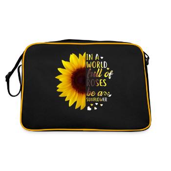 Dans un monde plein de roses, soyez un tournesol drôle - Sac Retro - noir/or - Dos