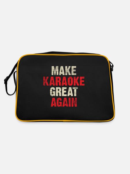Karaoke - Retro Tasche - Schwarz/Gold - Hinten