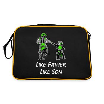 Père et fils de motocross - Sac Retro - noir/or - Dos
