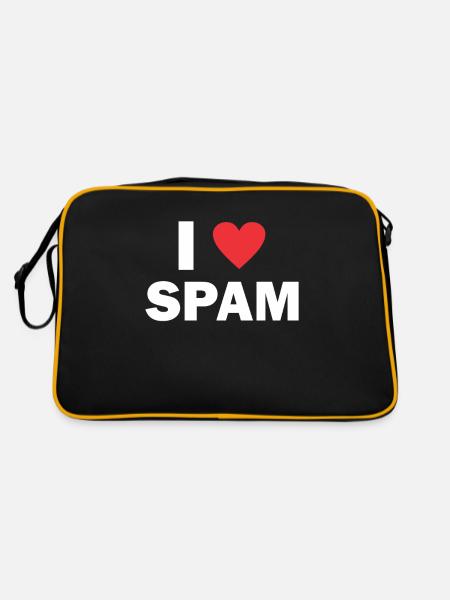 Spam Mail Email Birthday Gift - Retro Bag - black/gold - Back