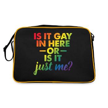 Is It Gay In Here Or Is It Just Me Funny Gay Pride - Retro Tasche - Schwarz/Gold - Hinten