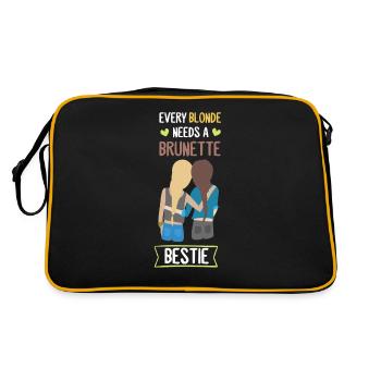 ABF Beste Freundinnen Blond Brünette Bestie Shirt - Retro Tasche - Schwarz/Gold - Hinten