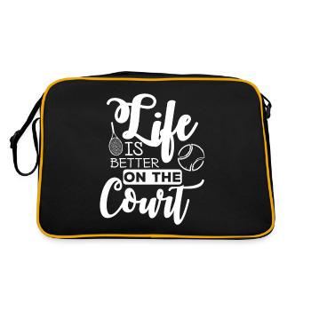 Tennis aujourd'hui, chemise de tennis, sac de tennis - Sac Retro - noir/or - Dos