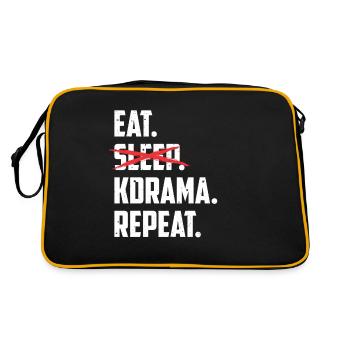 Eat Kdrama birthday gift Christmas - Retro Bag - black/gold - Back