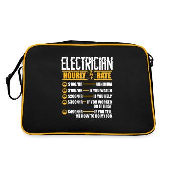 Electrician Electricity Electrics Electronics Gift - Retro Bag - black/gold - Back