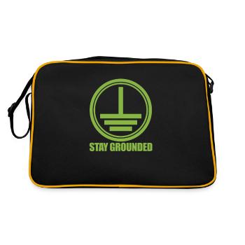 Electrician electricity electronics electrical gift - Retro Bag - black/gold - Back
