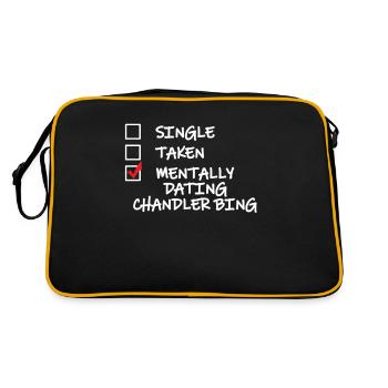 Célibataire Mentalement Rencontré Chandler Bing Drôle - Sac Retro - noir/or - Dos