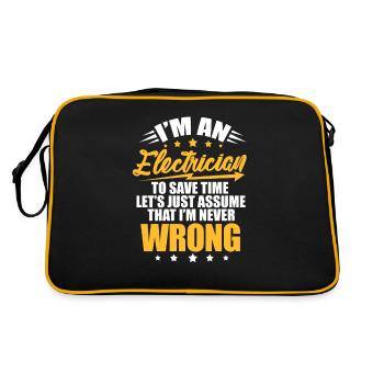 Electrician electricity electrics artisan gift - Retro Bag - black/gold - Back