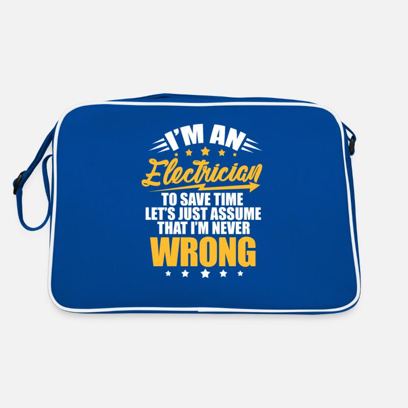 Elektriker Strom Elektrik Handwerker Geschenk Retro Tasche