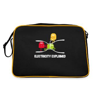 Electrician electricity electrics electronics gift - Retro Bag - black/gold - Back