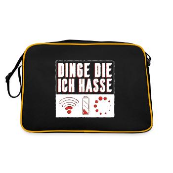 Dinge die ich hasse - Retro Tasche - Schwarz/Gold - Hinten