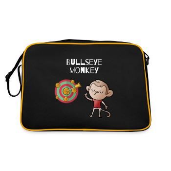 Singe Bullseye - singe effronté sur un jeu de fléchettes - Sac Retro - noir/or - Dos