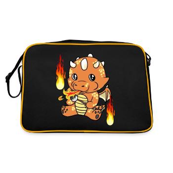 Dragon Baby Marshmellows Fantasy Crickets Fire - Retro Bag - black/gold - Back