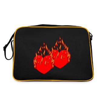 Coeur Valentin Love Flame Romantique - Sac Retro - noir/or - Dos