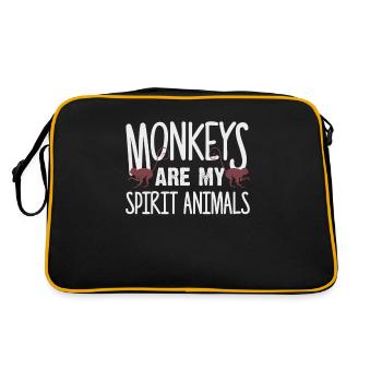 Affe - Retro Tasche - Schwarz/Gold - Hinten