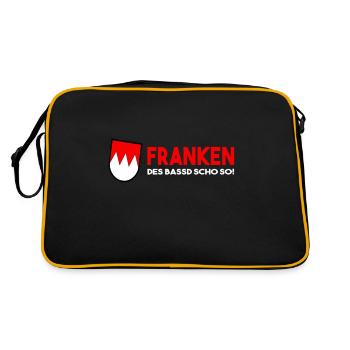 Franken Des Bassd Scho So - Retro Tasche - Schwarz/Gold - Hinten