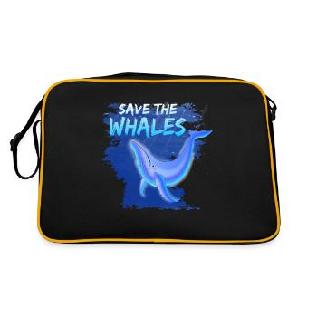 Sauver la baleine baleine baleine bleue - Sac Retro - noir/or - Dos
