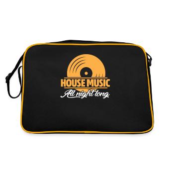 Cadeau de vinyle techno DJ House Music - Sac Retro - noir/or - Dos