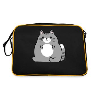 Big cat cat lover fat cats - Retro Bag - black/gold - Back