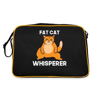 Big cat cat lover fat cats - Retro Bag - black/gold - Back