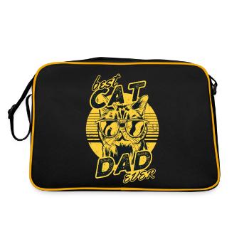 Meilleur papa de chat jamais - Sac Retro - noir/or - Dos