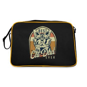 Meilleur papa de chat jamais - Sac Retro - noir/or - Dos