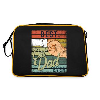 Meilleur papa de chat jamais - Sac Retro - noir/or - Dos