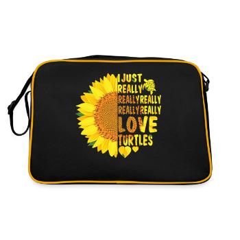I Just Really Really Love Turtles Sunflower Women - Retro Bag - black/gold - Back
