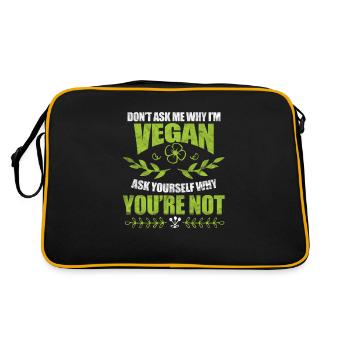 Vegan Vegan Vegan Vegetarian Veggie Gift - Sac Retro - noir/or - Dos