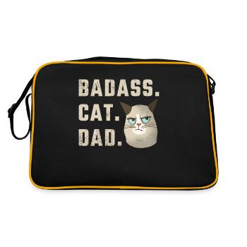 Badass Cat Dad - Sac Retro - noir/or - Dos