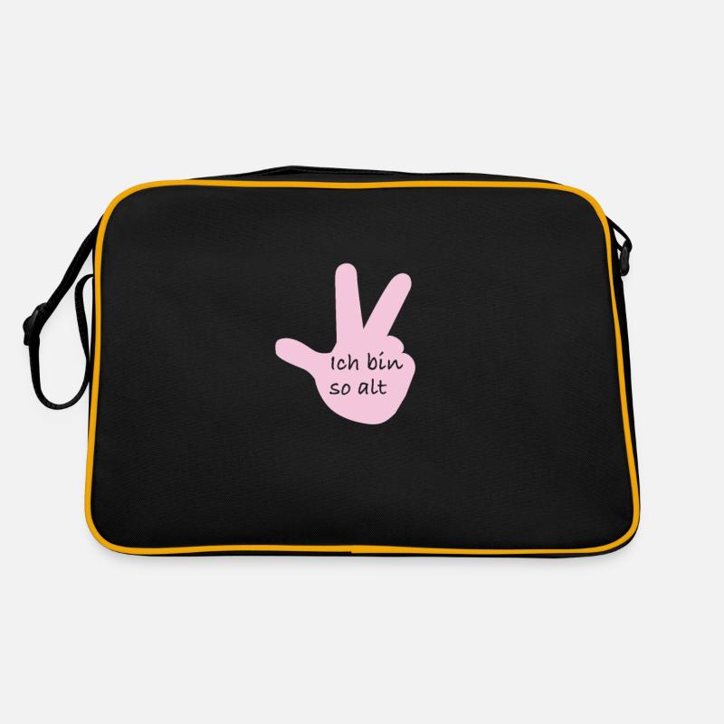 Kind ich bin so alt Geburtstag Alter - Retro Tasche - Schwarz/Gold
