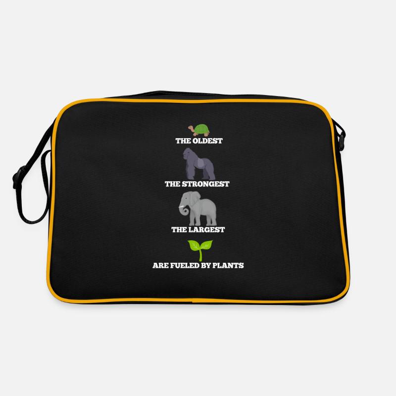 Vegan - Retro Tasche - Schwarz/Gold