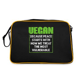 végétalien - Sac Retro - noir/or - Dos