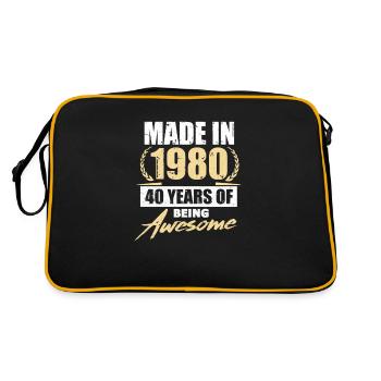 1980 40th birthday 40 years bday gift - Retro Bag - black/gold - Back
