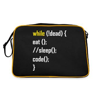Programmierer Programmieren Geschenk - Retro Tasche - Schwarz/Gold - Hinten