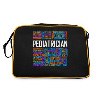 Pediatrician Words - Retro Bag - black/gold - Back