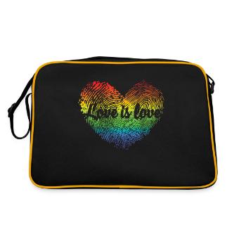 L'amour est l'amour LGBT Pride Fingerprint Heart Supports - Sac Retro - noir/or - Dos