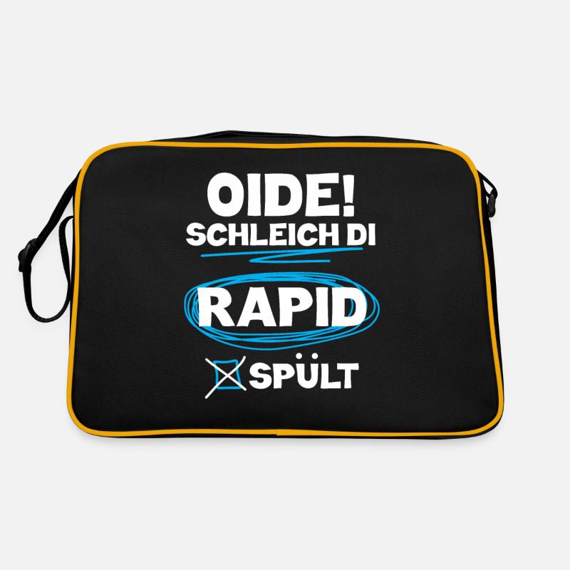Oide schleich di rapid Mann Geschenk Geburtstag - Retro Tasche - Schwarz/Gold
