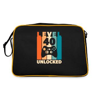 40th Birthday Gamer Level 40 Gambler Gift - Retro Bag - black/gold - Back