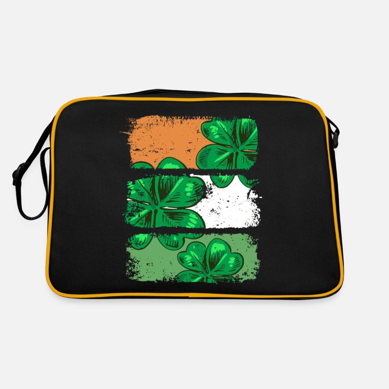 St Patricks Day Ireland flag shamrock gift Retro Bag