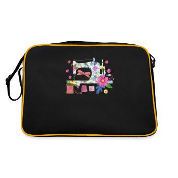 Sewing sewing machine tailor needlework gift - Retro Bag - black/gold - Back